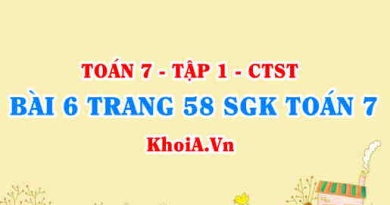 Bài 6 trang 58 SGK Toán 7 chân trời sáng tạo tập 1